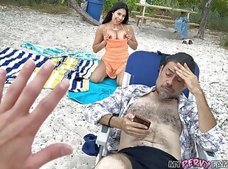 public nudity upskirt Bored AS FUCK... So my stepsis lets me bang her quick on public beach! - Serena Santos - blowjob teen (18+)
