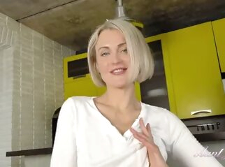 blonde milf AuntJudys - Gorgeous 40yo Super-MILF Natie gets off in the Kitchen amateur big boobs