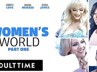 pornstar interracial ADULT TIME - WOMEN'S WORLD: Kenna James, Christy Love, Candice Dare, & Mocha Menage - FULL SCENE lesbian squirting